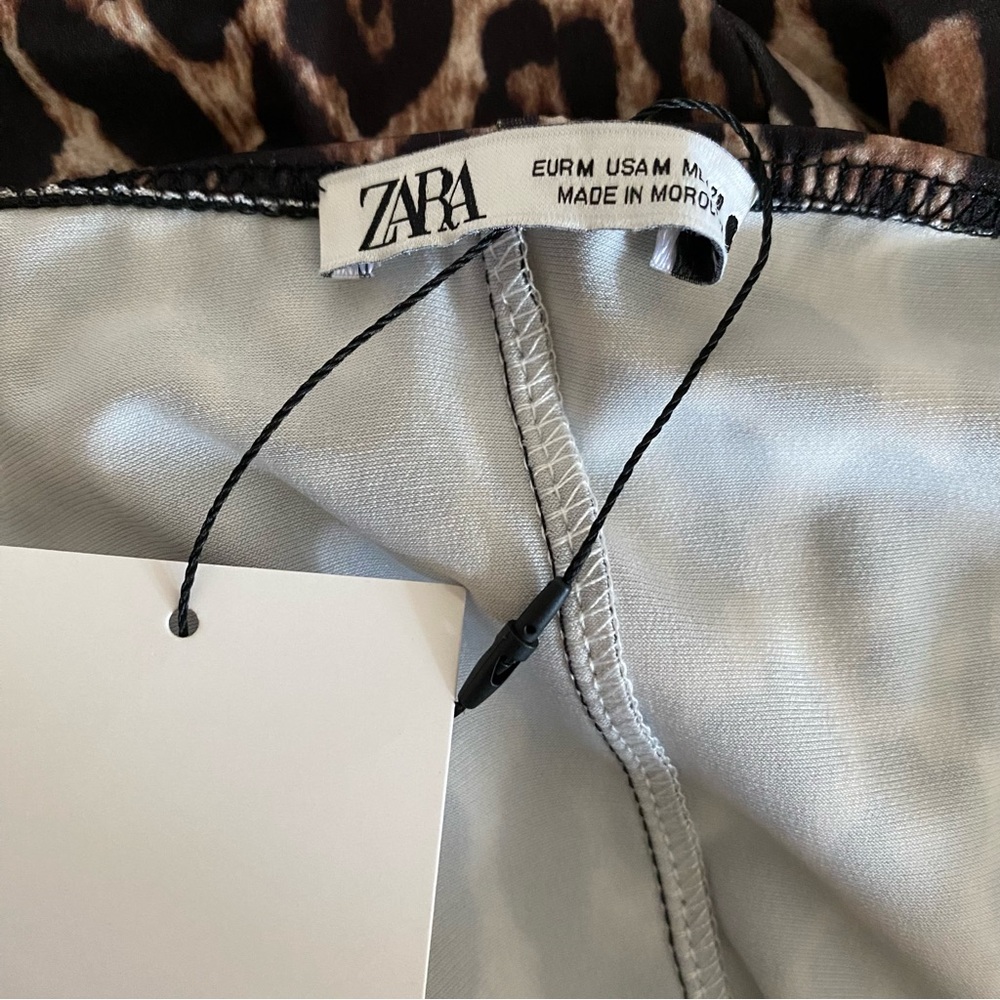 Zara leopard animal print draped dress - Picture 9 of 14